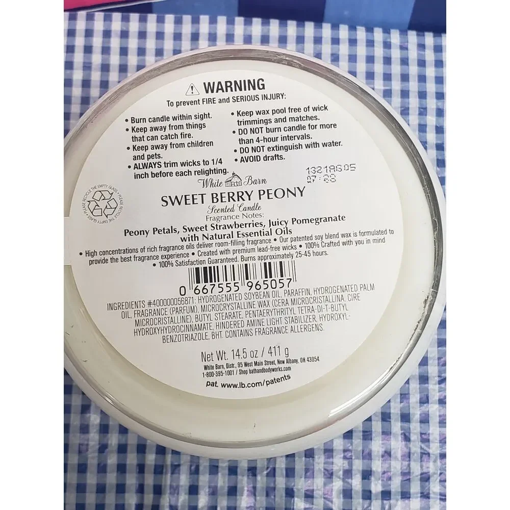 BBW Sweet Berry Peony Large 3 Wick 14.5oz Candle